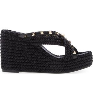 BRAND NEW - Never worn Valentino Garavani Rockstud torchon espadrille wedge.